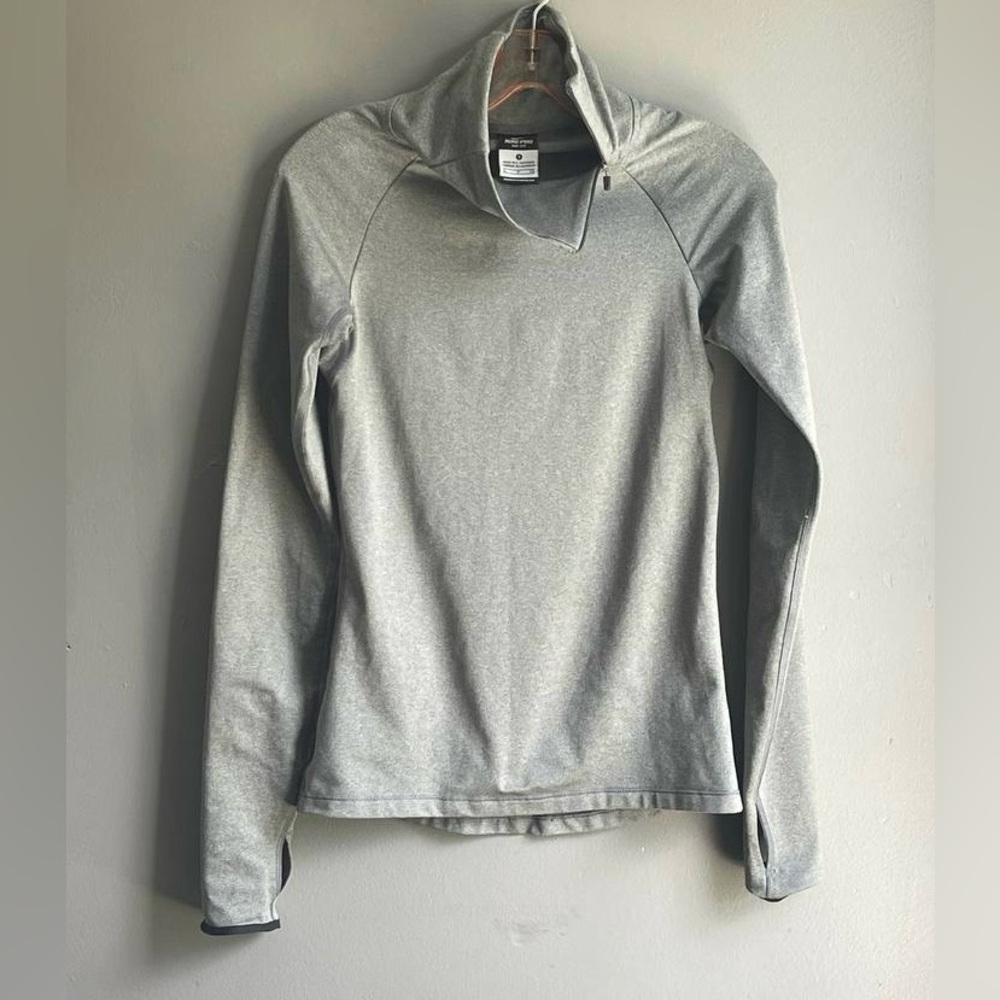 Nike Pro Running Jacket Womens Small Gray Dri Fit Zippered Mock Neck Athleisure